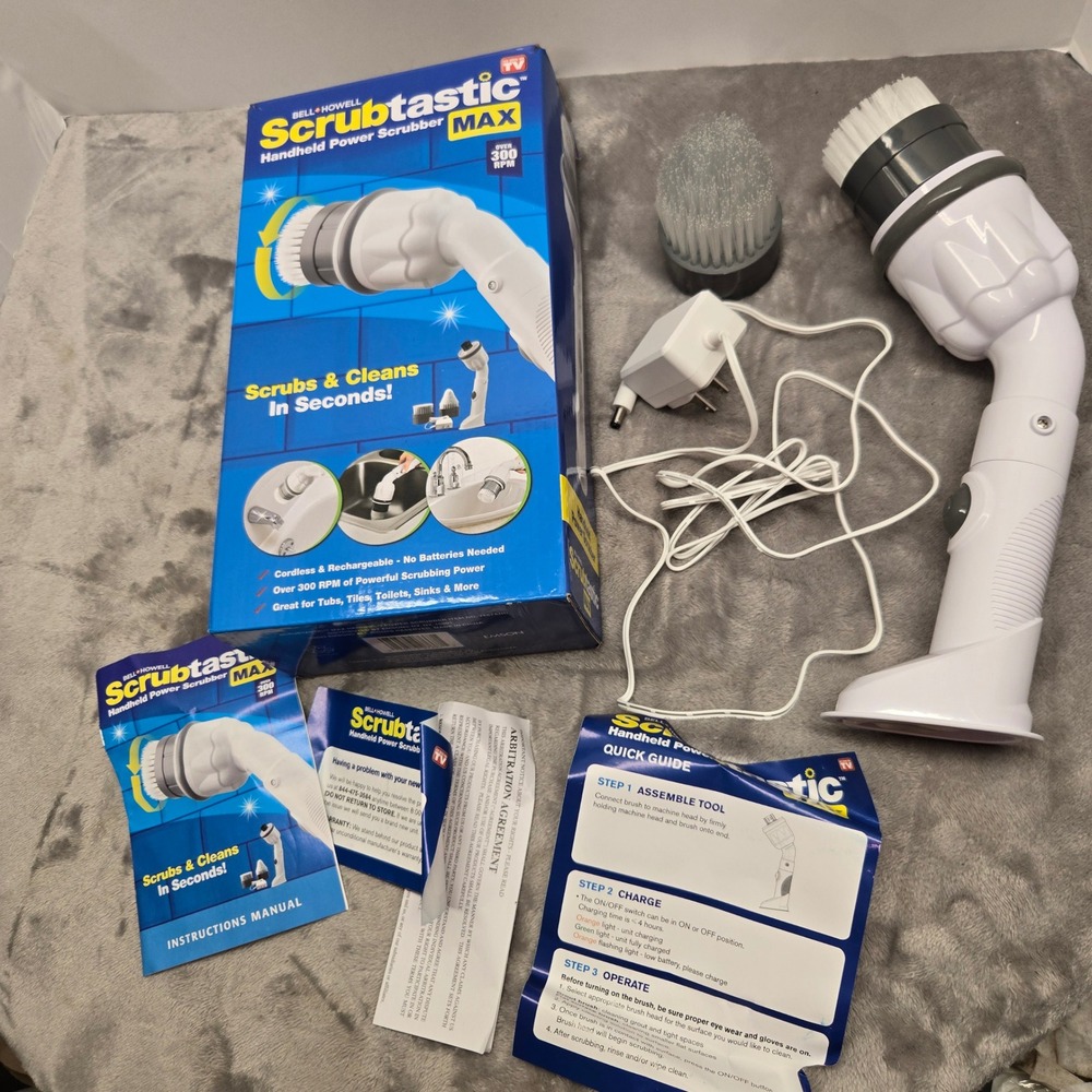 Bell Howell Scrubtastic Max‎ Handheld Power Scrubber Cordless Rechargeable White